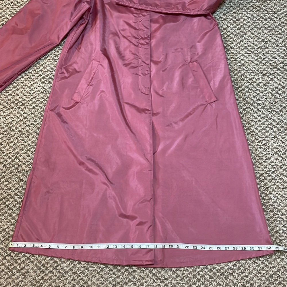Vintage The totes Coat Lightweight Shiny Nylon Trench Coat - Dusty Rose Pink - Picture 14 of 16